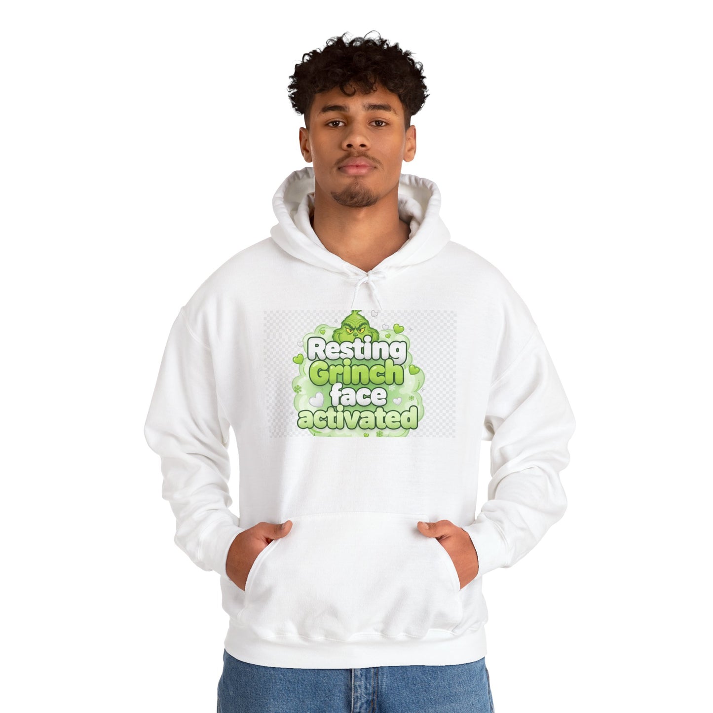 Resting Grinch Face Activated Hoodie – Funny Holiday Sweatshirt