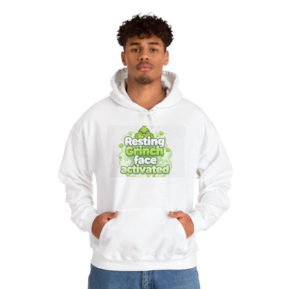 Resting Grinch Face Activated Hoodie – Funny Holiday Sweatshirt