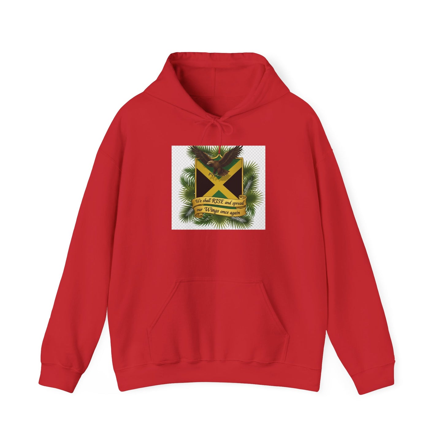 Jamaica Flag Pine Hoodie – Reggae Vibes "Out of Many, One People" Sweatshirt