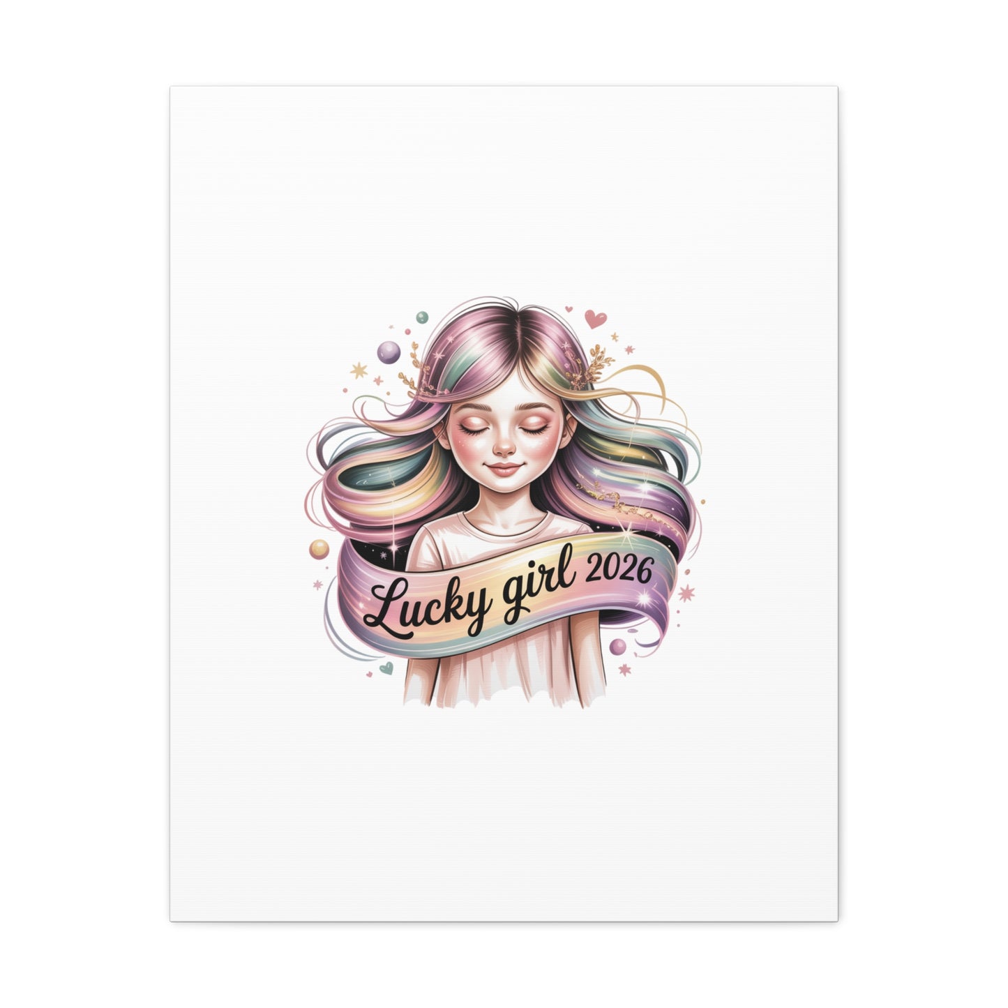 Lucky Girl 2026 Canvas Print | manifest luck, lucky charms