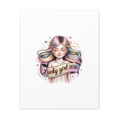 Lucky Girl 2026 Canvas Print | manifest luck, lucky charms