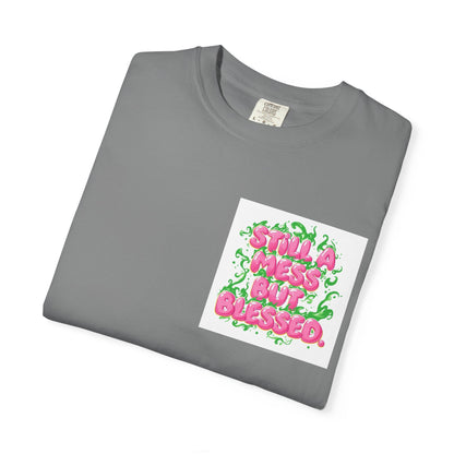T-Shirt - 'Still A Mess But Blessed' Floral Graphic Tee