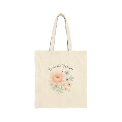 Canvas Tote Bag — "Delicate Blooms" Floral Market Tote