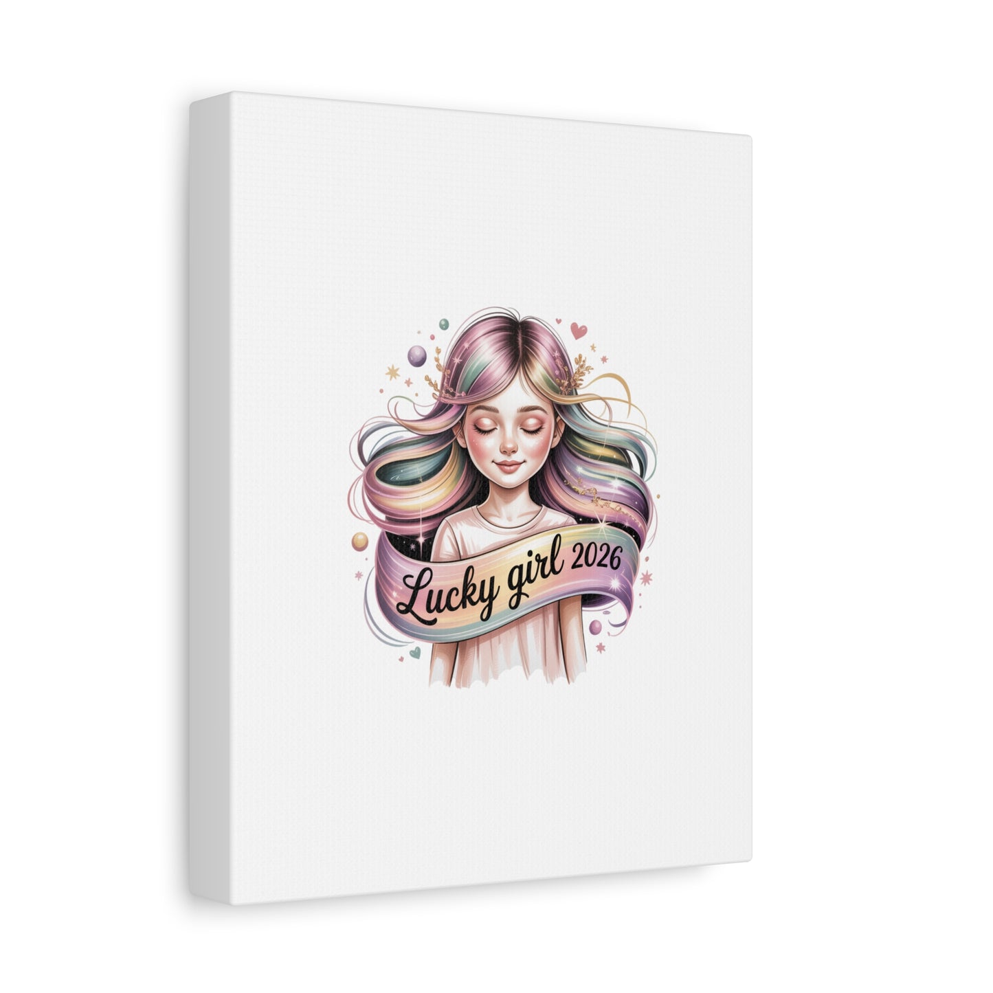Lucky Girl 2026 Canvas Print | manifest luck, lucky charms