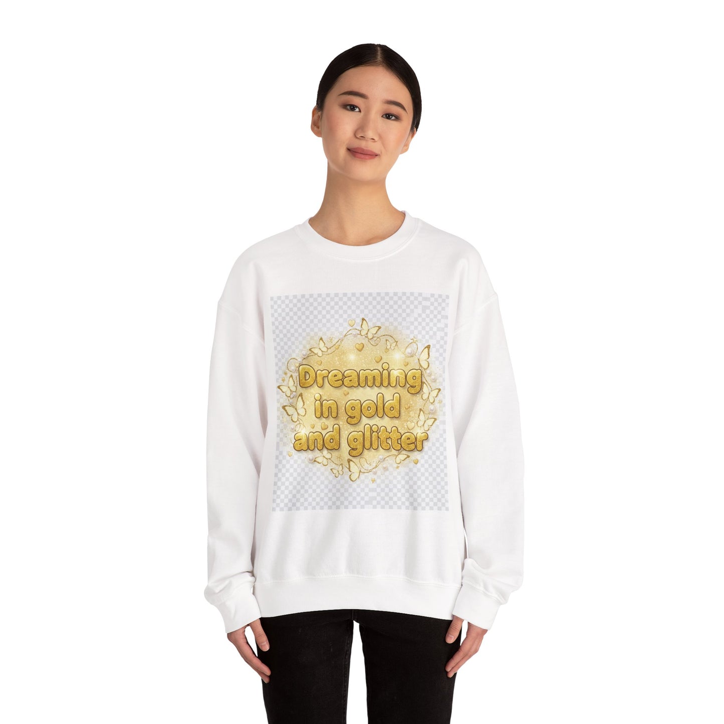 Dreaming in Gold and Glitter Crewneck Sweatshirt