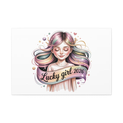 Lucky Girl 2026 Canvas Print | manifest luck, lucky charms