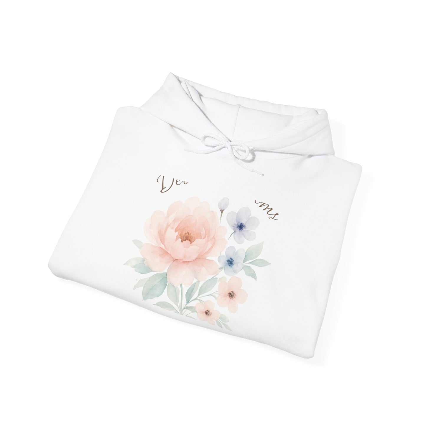 Floral 'You + Me' Hoodie — Soft Watercolor Flower Pullover