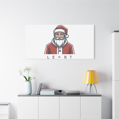 Minimal Santa Canvas, Modern Santa Graphic | Geometric Christmas Wall Art