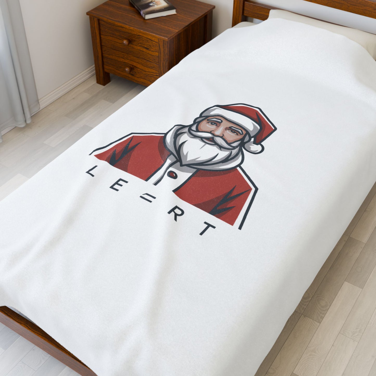 Minimal Santa Graphic Plush Blanket | Modern Santa, Geometric Christmas