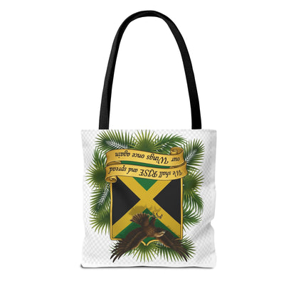 Jamaica Eagle Flag Tote Bag — "We shall RISE and spread our Wings once again" Canvas Shopper