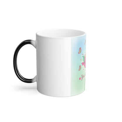 Color Morphing Mug - "You Make My World Bloom" Inspirational Gift