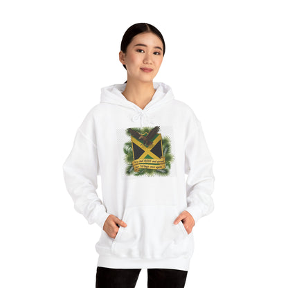 Jamaica Flag Pine Hoodie – Reggae Vibes "Out of Many, One People" Sweatshirt