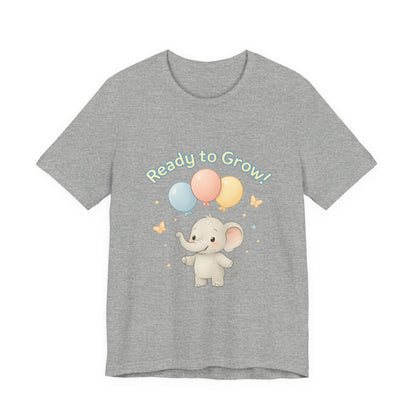 Ready to Grow Baby Tee — Cute Elephant with Balloons