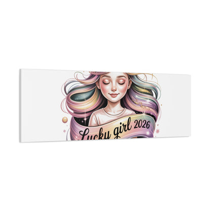 Lucky Girl 2026 Canvas Print | manifest luck, lucky charms