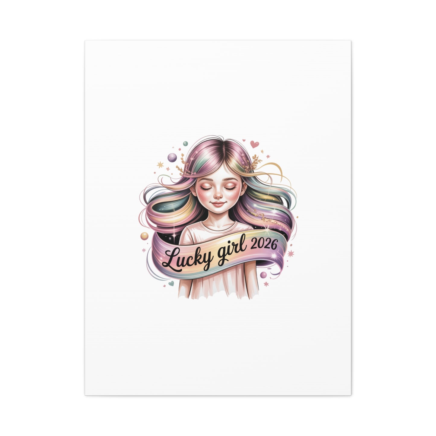 Lucky Girl 2026 Canvas Print | manifest luck, lucky charms