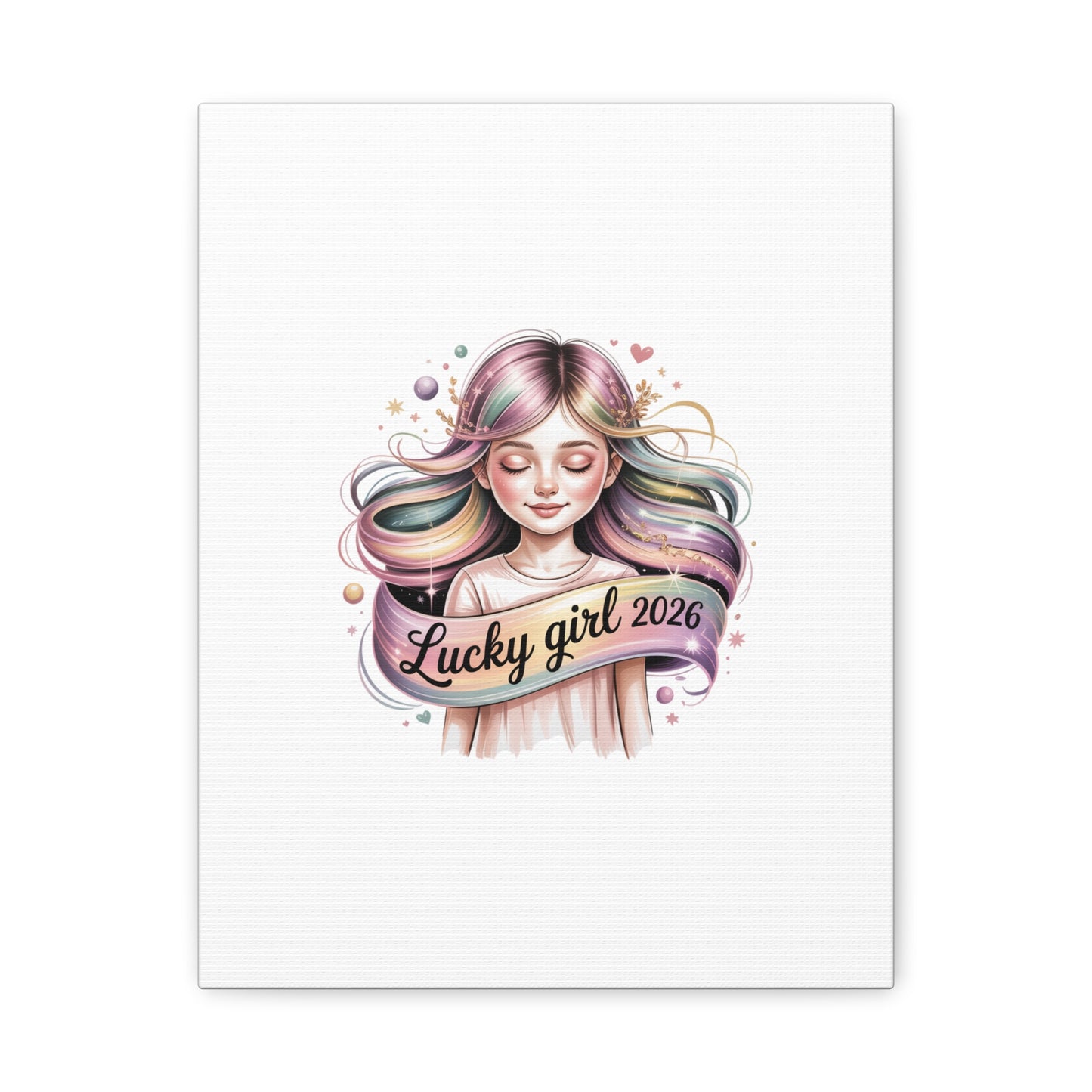 Lucky Girl 2026 Canvas Print | manifest luck, lucky charms