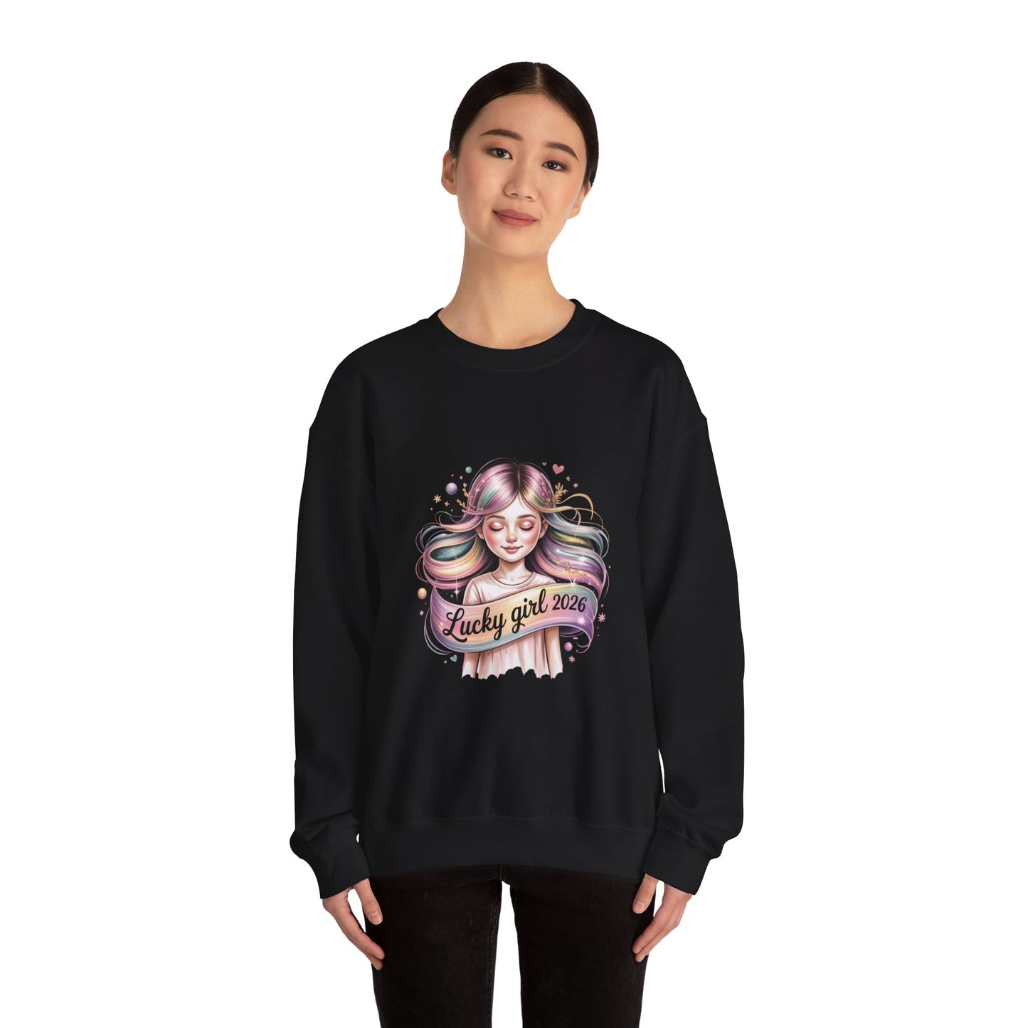Lucky Girl 2026 Crewneck Sweatshirt | manifest luck, lucky charms