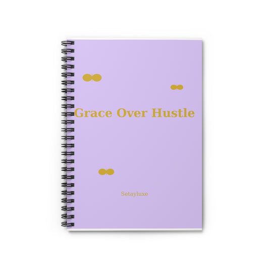 Grace Over Hustle Lavender Spiral Notebook — Ruled Journal for Mindful Planning