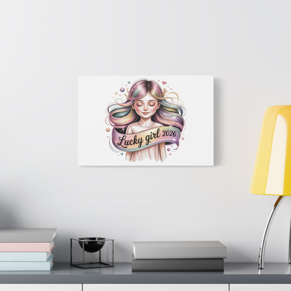 Lucky Girl 2026 Canvas Print | manifest luck, lucky charms