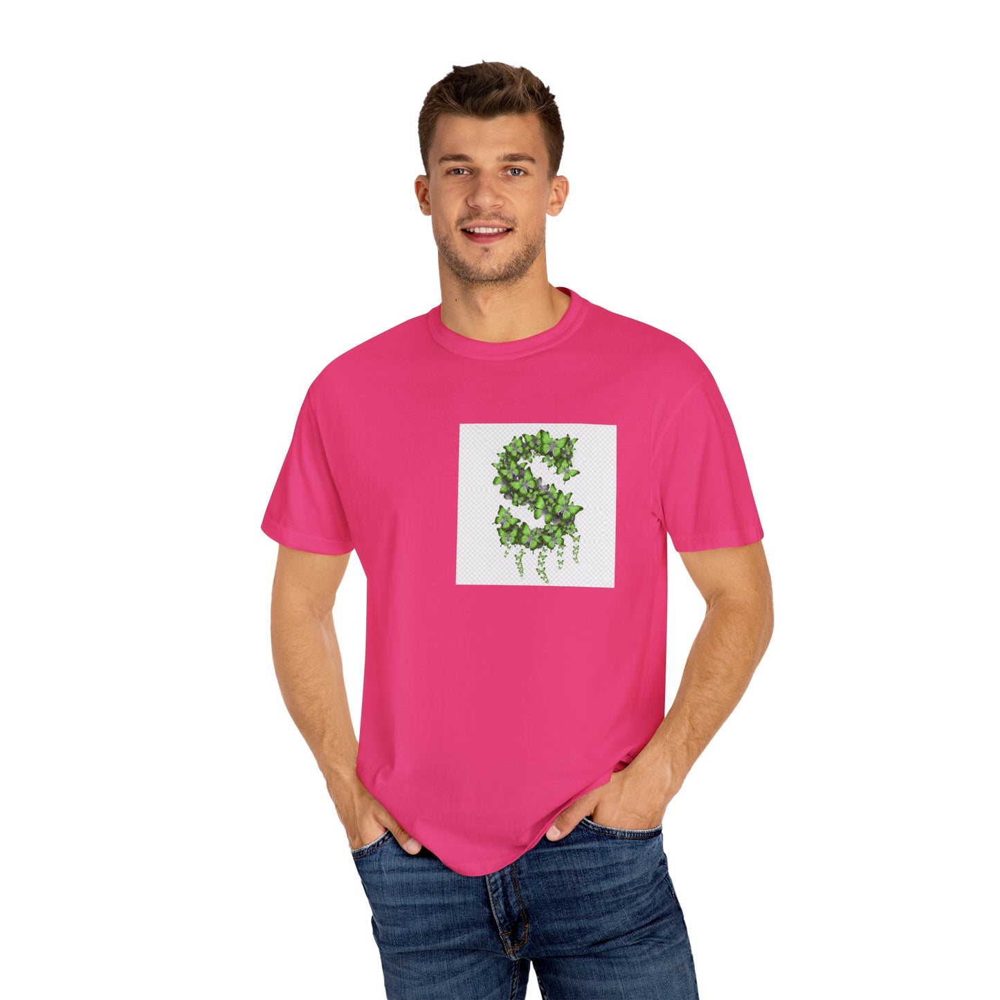 Green Ivy Monogram "S" T-Shirt — Botanical Initial Tee