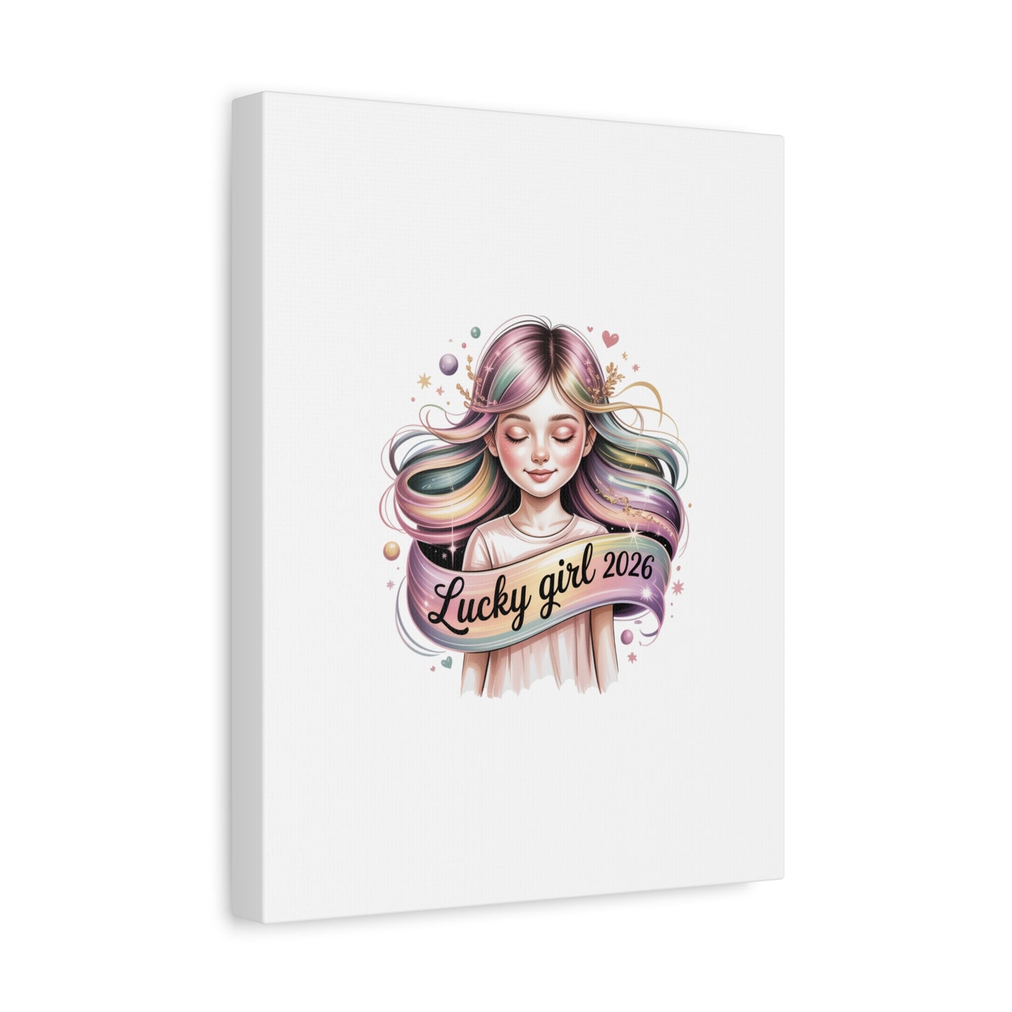 Lucky Girl 2026 Canvas Print | manifest luck, lucky charms