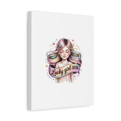 Lucky Girl 2026 Canvas Print | manifest luck, lucky charms