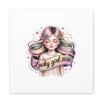 Lucky Girl 2026 Canvas Print | manifest luck, lucky charms