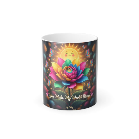Color Morphing Mug - "You Make My World Bloom" - 11oz