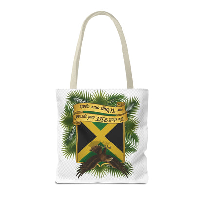 Jamaica Eagle Flag Tote Bag — "We shall RISE and spread our Wings once again" Canvas Shopper