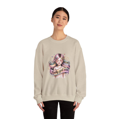 Lucky Girl 2026 Crewneck Sweatshirt | manifest luck, lucky charms