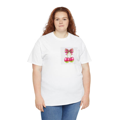 Cherry Bow T-Shirt — Cute Retro Fruit Graphic Tee