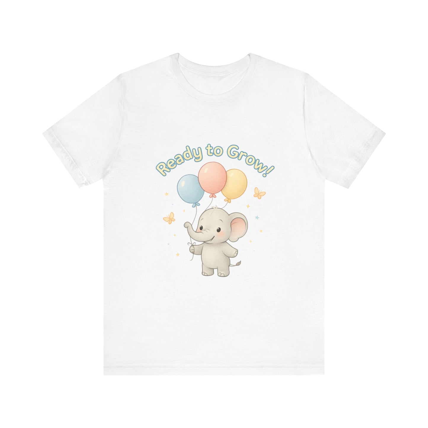 Ready to Grow Baby Tee — Cute Elephant with Balloons