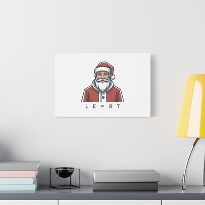 Minimal Santa Canvas, Modern Santa Graphic | Geometric Christmas Wall Art