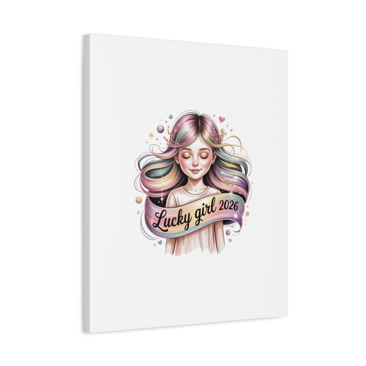 Lucky Girl 2026 Canvas Print | manifest luck, lucky charms