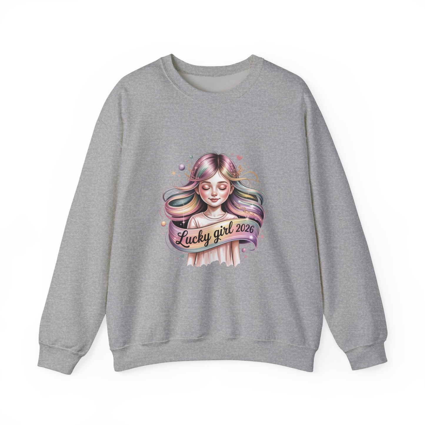 Lucky Girl 2026 Crewneck Sweatshirt | manifest luck, lucky charms