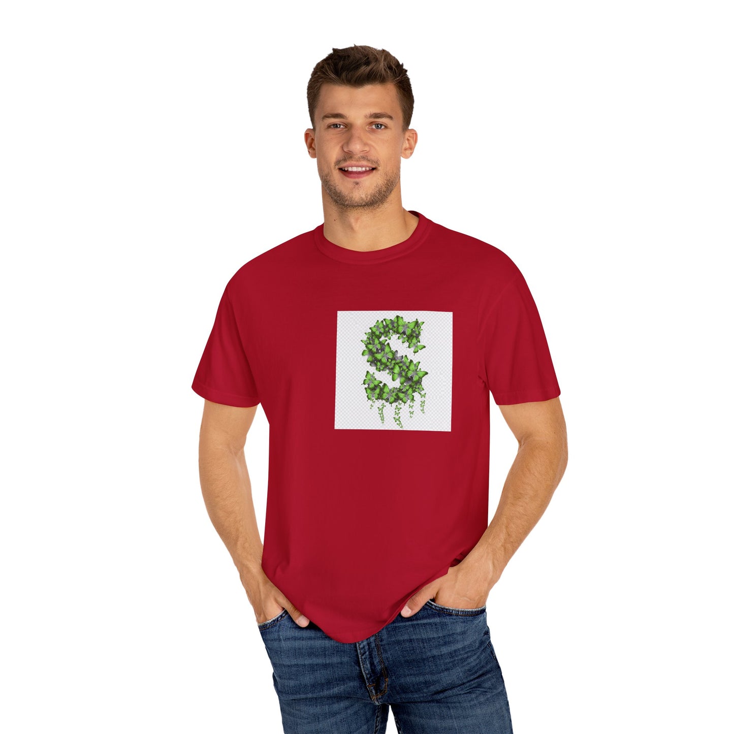 Green Ivy Monogram "S" T-Shirt — Botanical Initial Tee