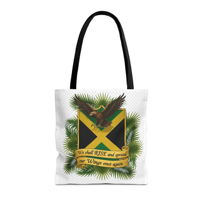 Jamaica Eagle Flag Tote Bag — "We shall RISE and spread our Wings once again" Canvas Shopper