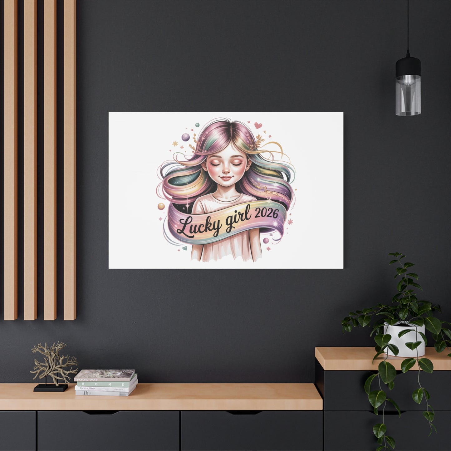 Lucky Girl 2026 Canvas Print | manifest luck, lucky charms