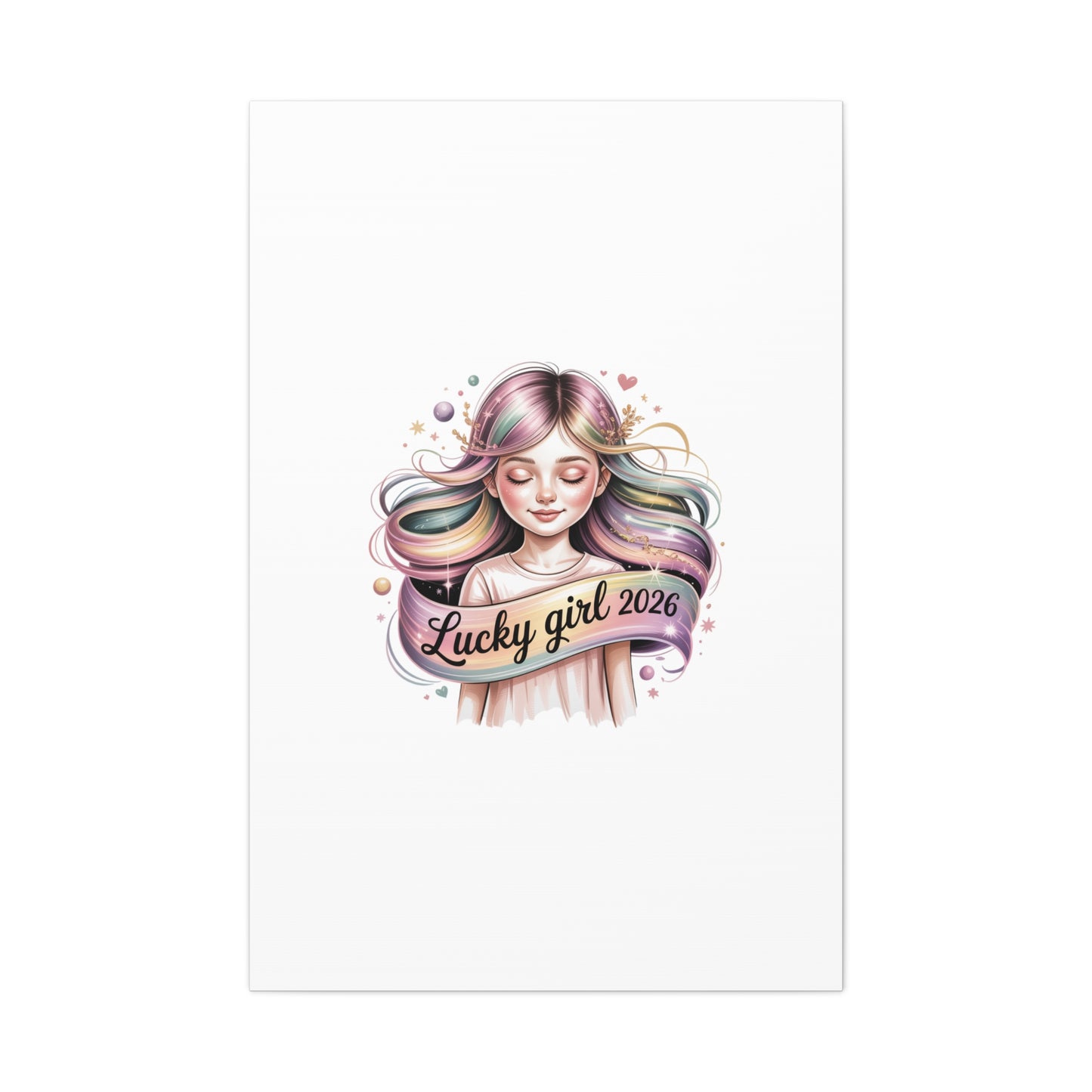 Lucky Girl 2026 Canvas Print | manifest luck, lucky charms