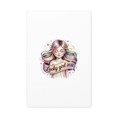 Lucky Girl 2026 Canvas Print | manifest luck, lucky charms