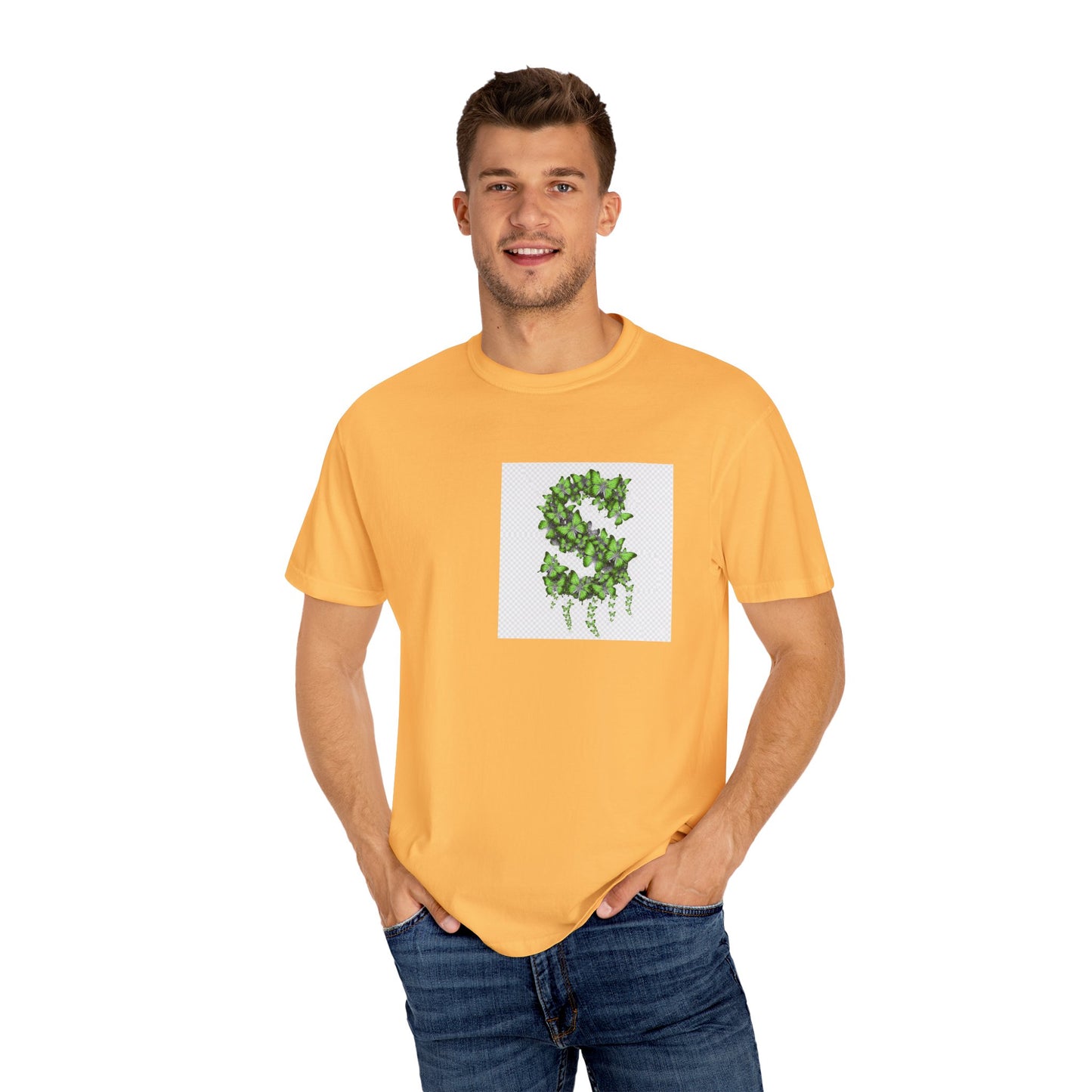 Green Ivy Monogram "S" T-Shirt — Botanical Initial Tee