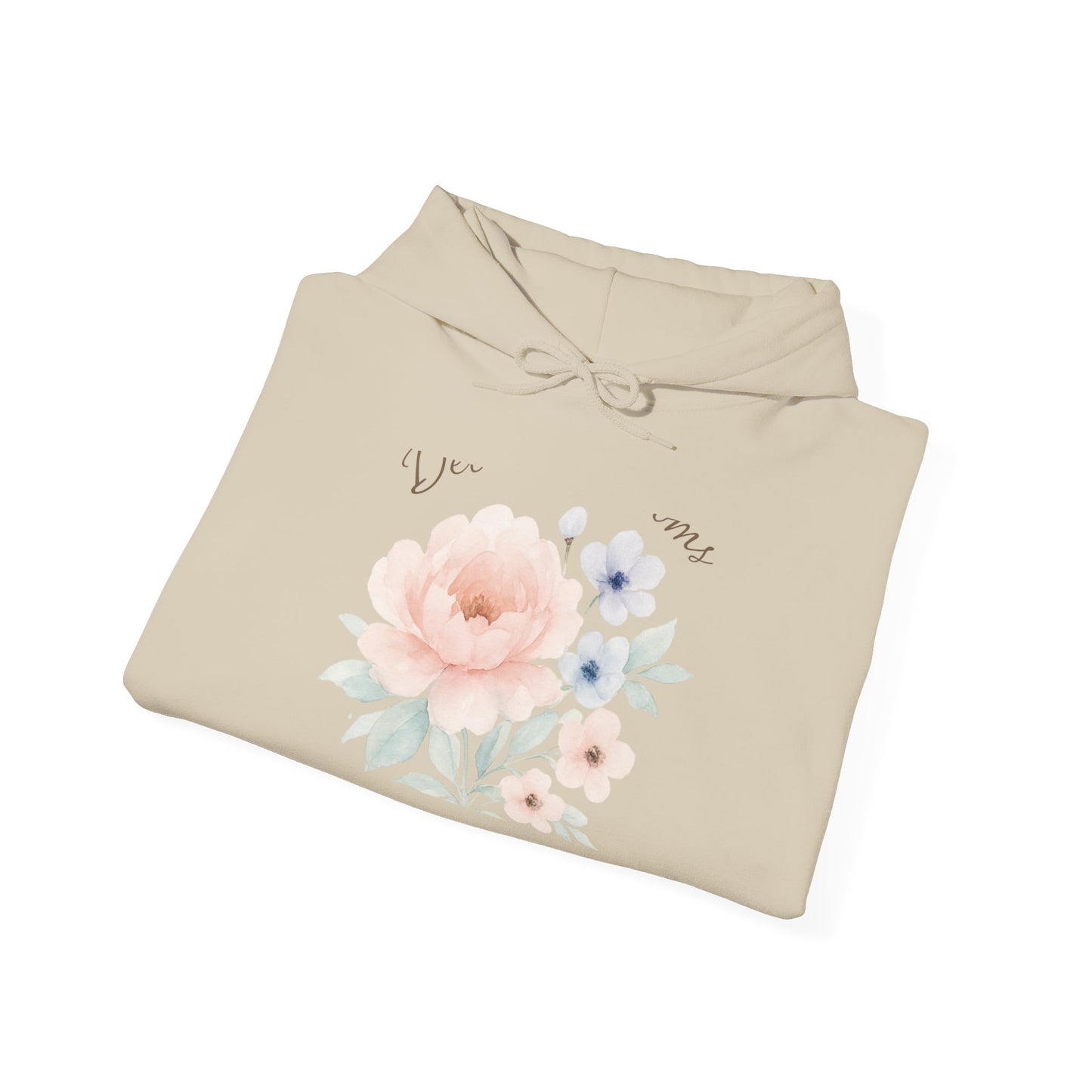 Floral 'You + Me' Hoodie — Soft Watercolor Flower Pullover