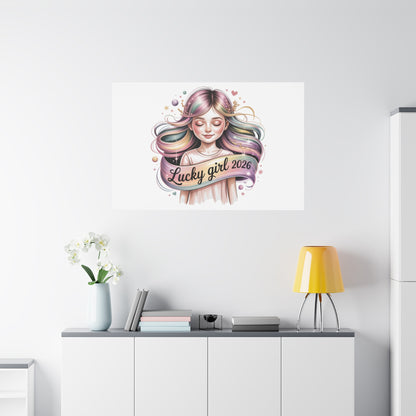 Lucky Girl 2026 Canvas Print | manifest luck, lucky charms