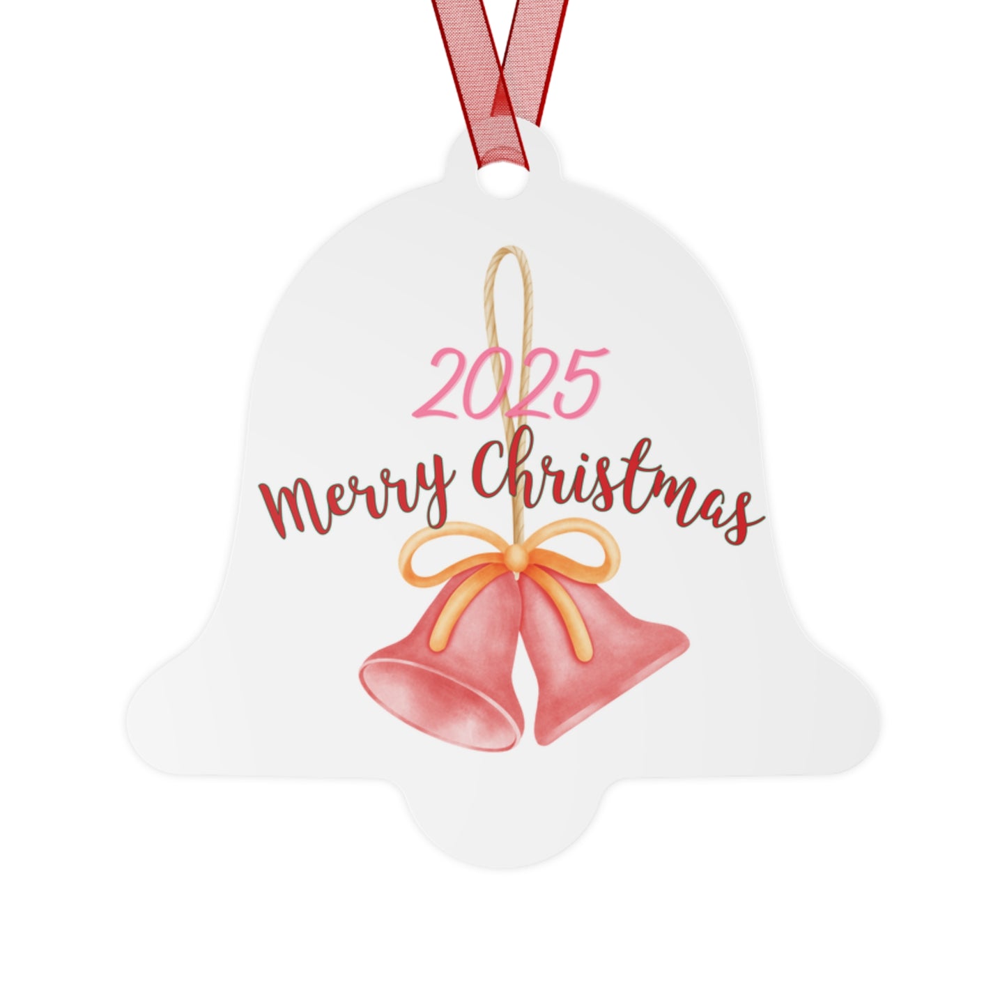 2025 Merry Christmas Bell Ornament — Snowman & Holiday Scene Metal Ornament