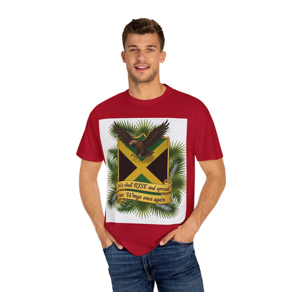 Jamaica Flag Eagle T-Shirt — "We shall RISE and spread our Wings once again" Patriotic Tee