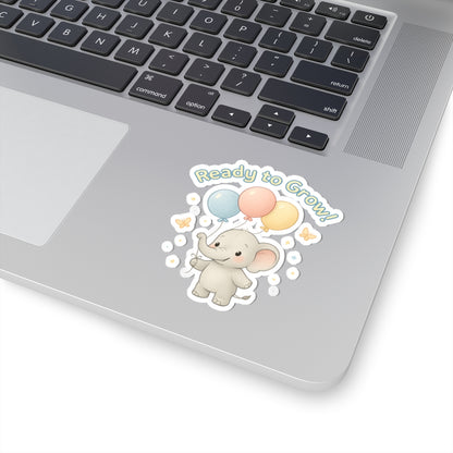 Ready to Grow! Cute Baby Elephant Kiss-Cut Sticker