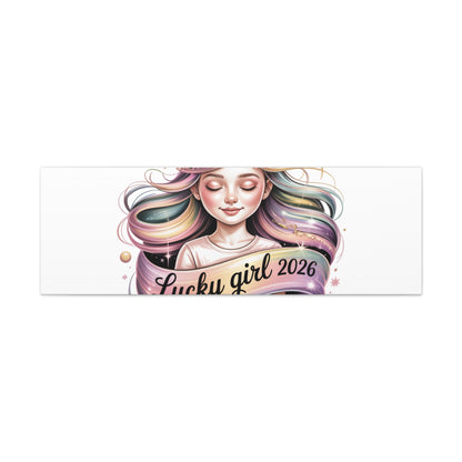Lucky Girl 2026 Canvas Print | manifest luck, lucky charms