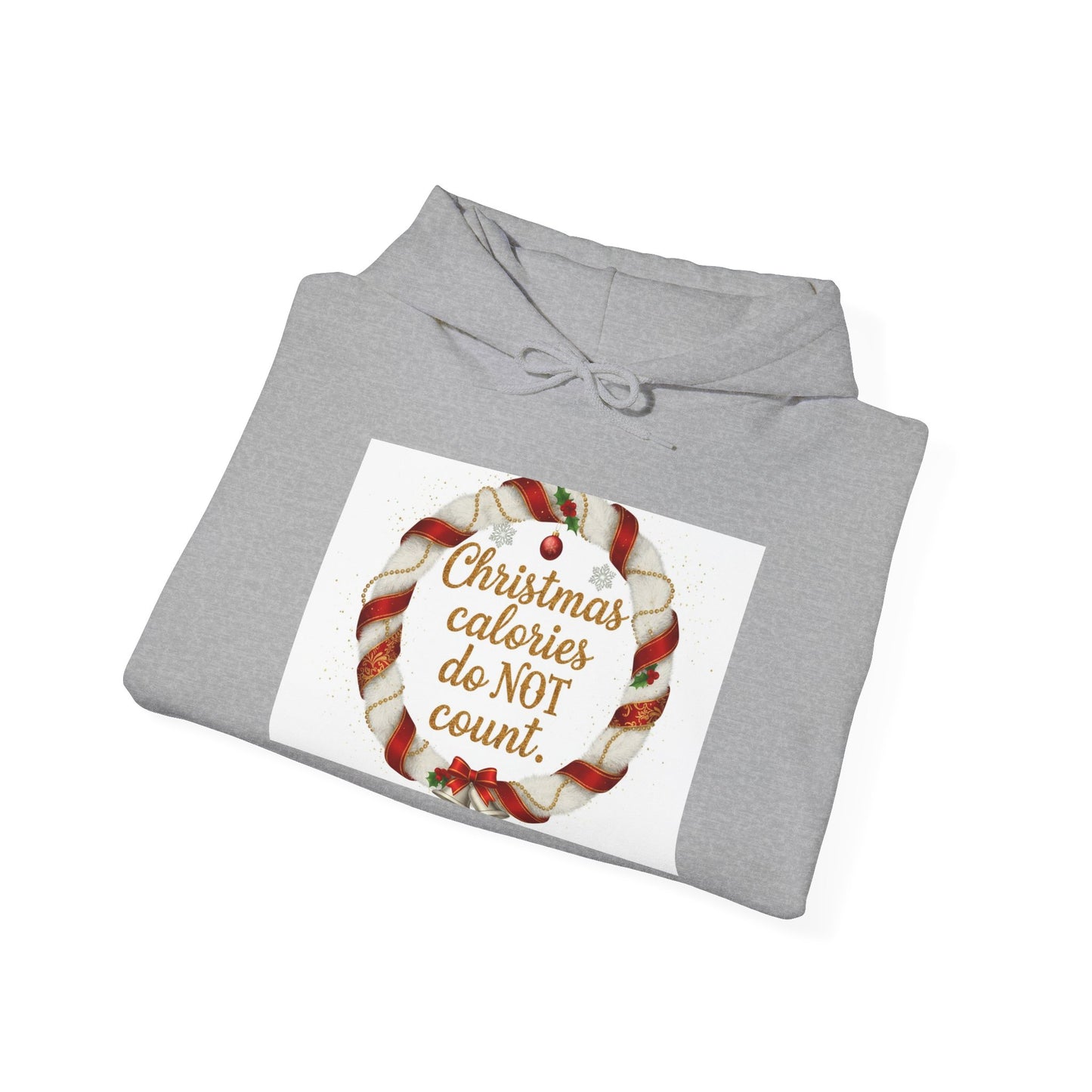 Christmas Calories Do Not Count Hoodie — Festive Candy Cane Holiday Sweatshirt