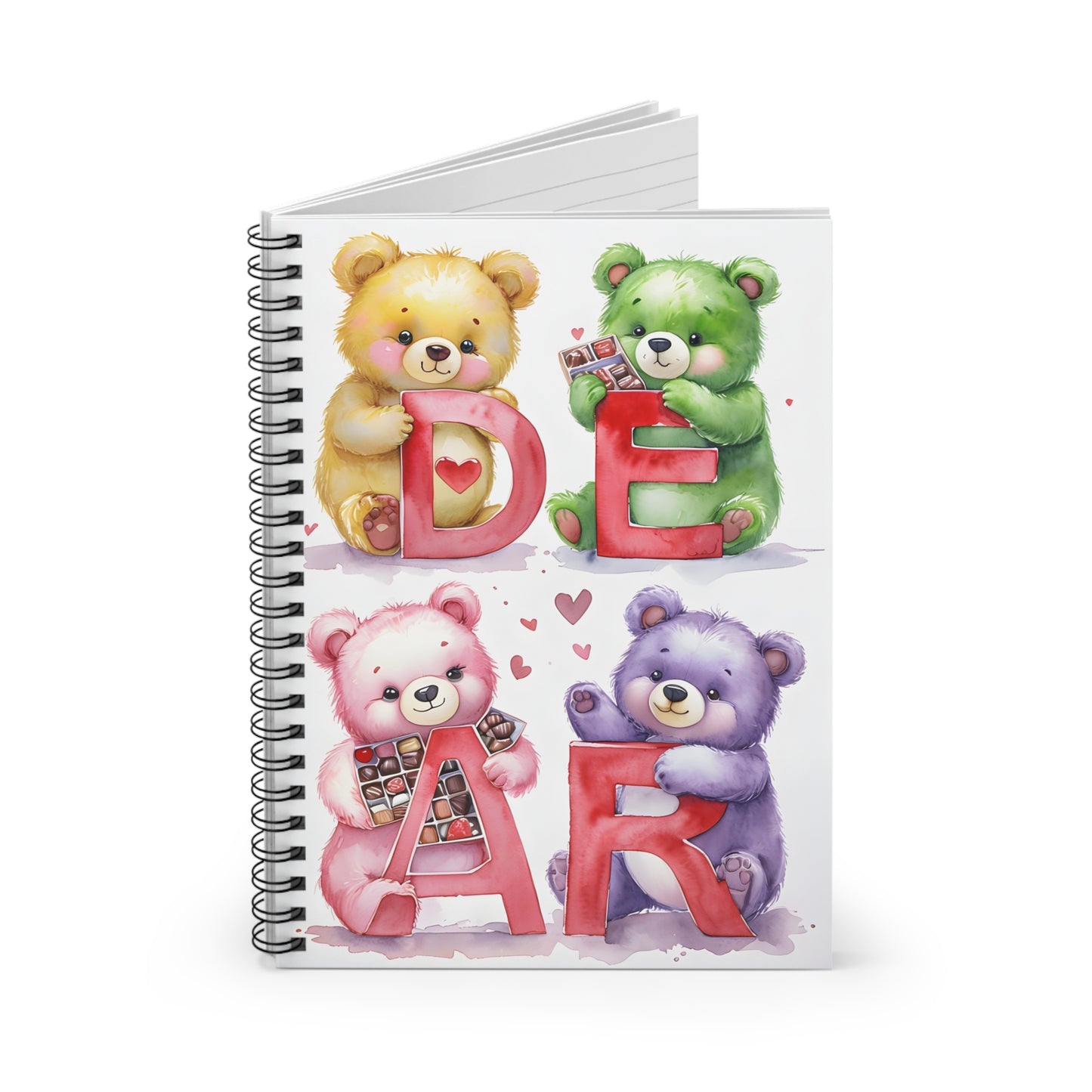 Dear Bears Spiral Notebook — Cute Teddy Letters Ruled Journal for Kids & Gifts