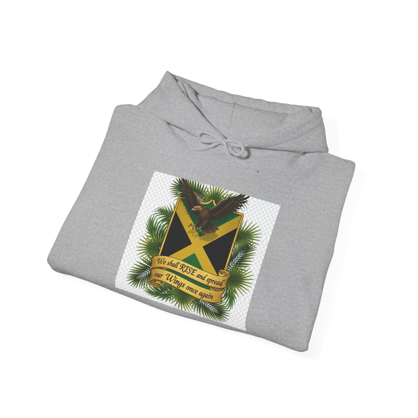 Jamaica Flag Pine Hoodie – Reggae Vibes "Out of Many, One People" Sweatshirt